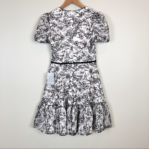 Gal Meets Glam Viola Raffia Embroider Floral Dress - Picture 2 of 6